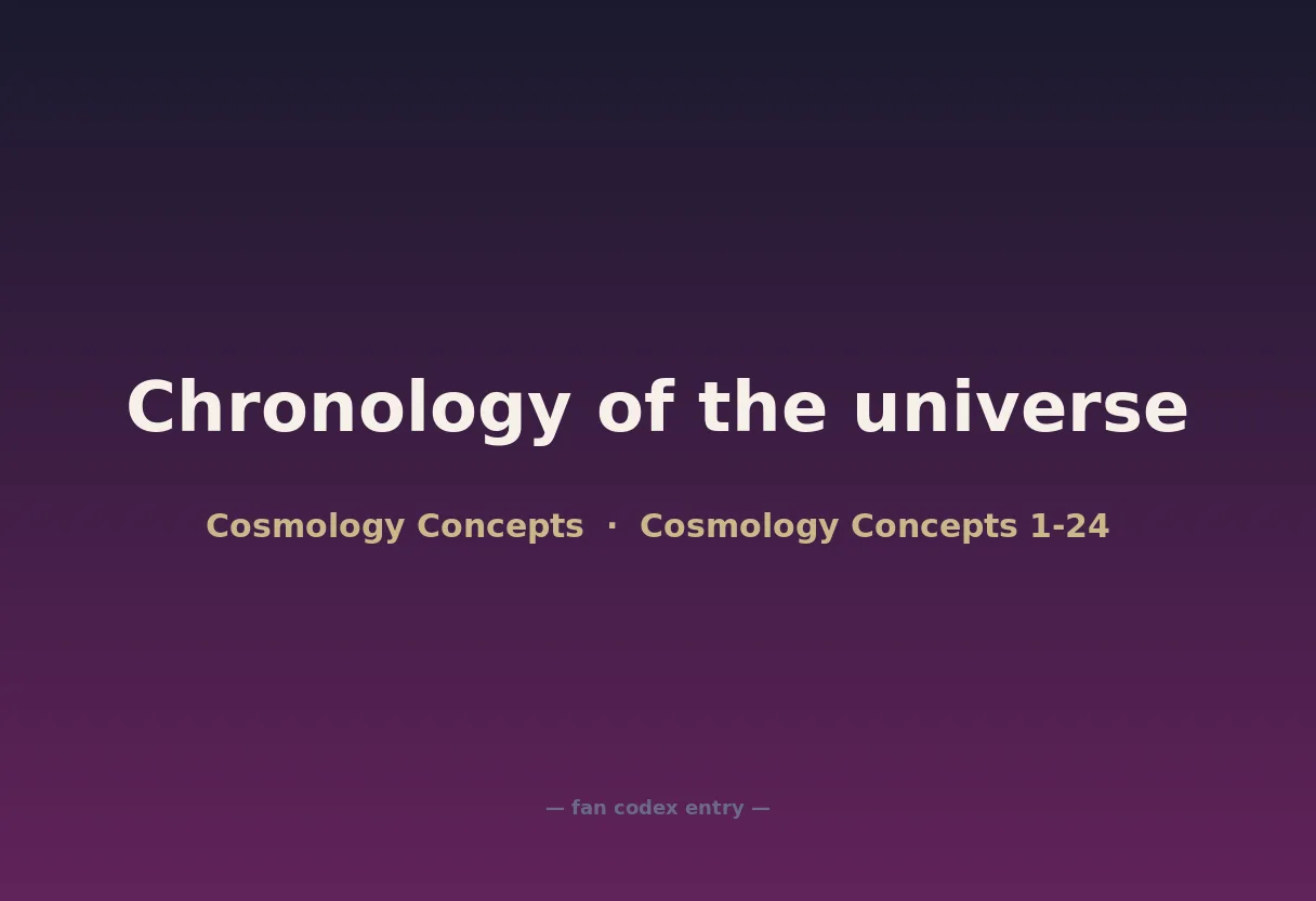 Chronology of the universe