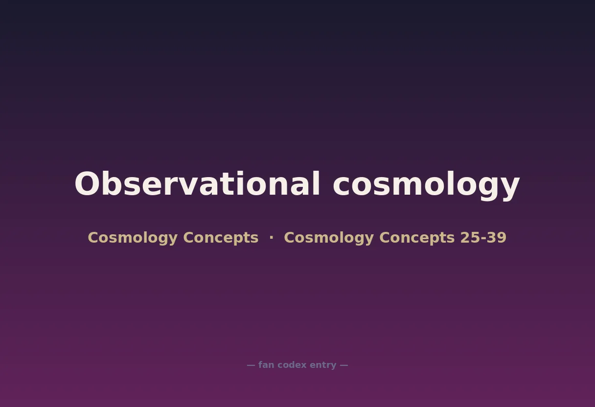 Observational cosmology